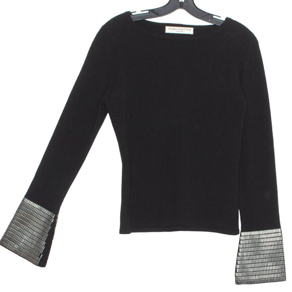 NWT Belinda Robertson Sweater Cashmere Old Money Quiet Luxury Cozy Black Small - Picture 8 of 8